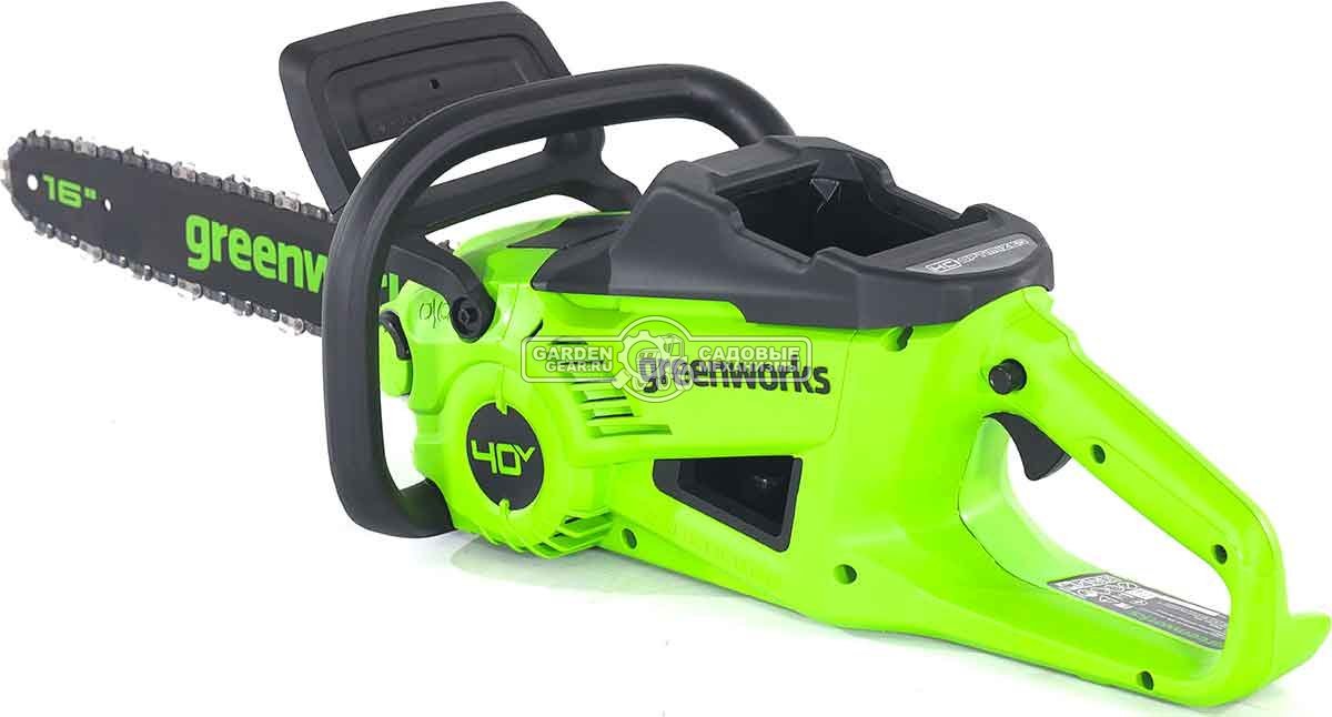 Пила аккумуляторная цепная GreenWorks GD40CS20X 16" без АКБ и ЗУ (PRC, BL 40В, 3/8"-1.1-56E, 4.2 кг)