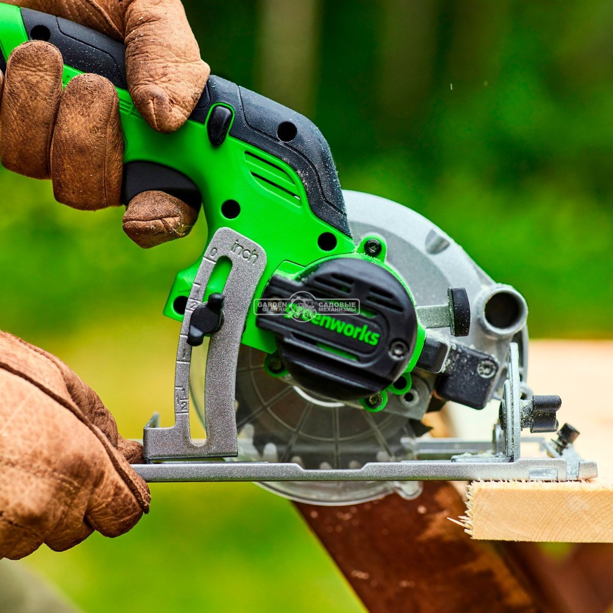 Минипила циркулярная аккумуляторная GreenWorks G24MCS без АКБ и ЗУ (PRC, BL 24В, 115 мм, 2 кг)