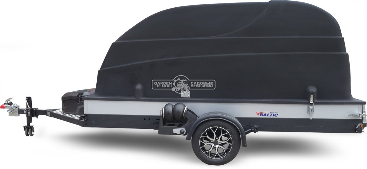 Прицеп с опускающейся платформой на пневмоподвеске Baltic Mechanic Polygon-City PC 750 для перевозки мини-спецтехники, пневмолифт, крышка, 3500x1500