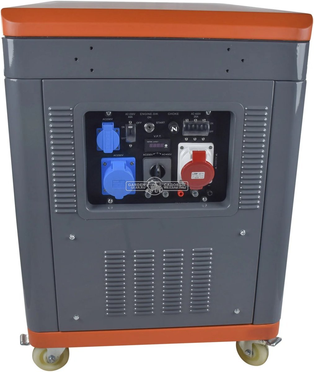 Бензиновый генератор EVOline QB 12003 E трёхфазный в шумозащитном кожухе (PRS, Zongshen, 679 см3, 11/10 кВт, электростартер, 27 л, 171 кг)