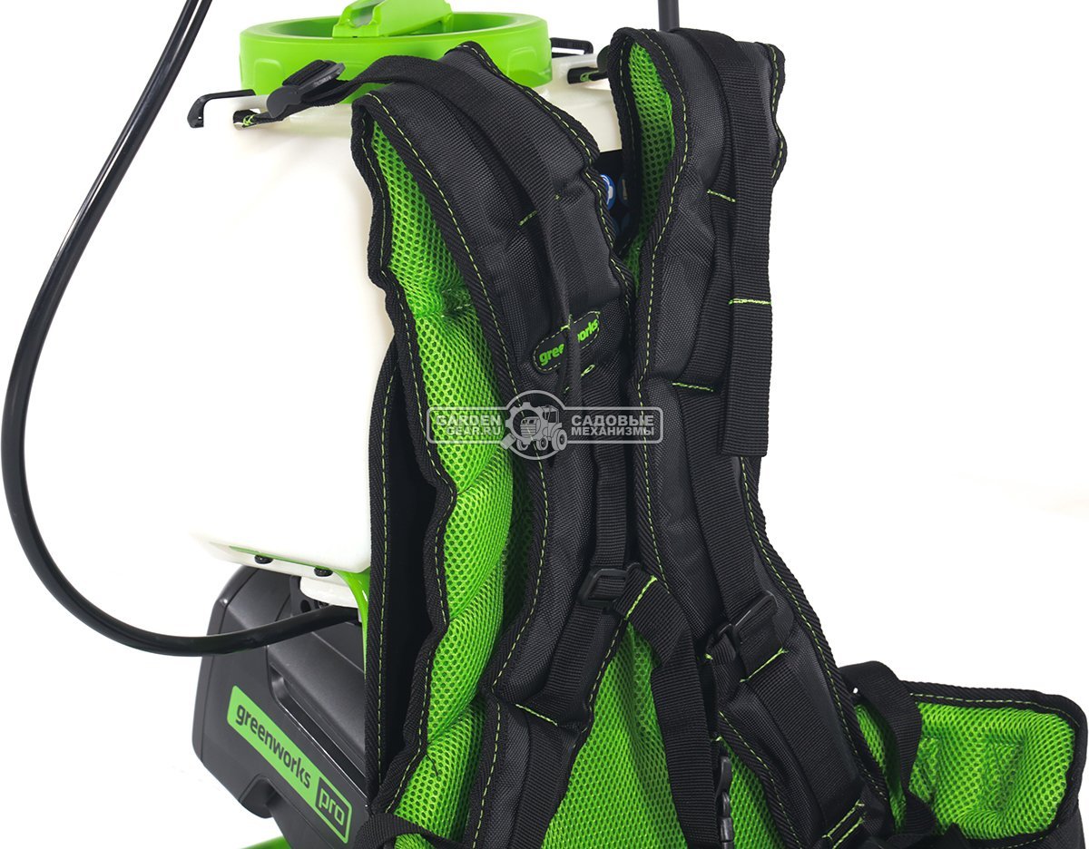 Опрыскиватель аккумуляторный GreenWorks GW-BPS60 без АКБ и ЗУ (PRC, 60В, ранцевый, 15 л, 1.9 л/мин, 5.0 кг)