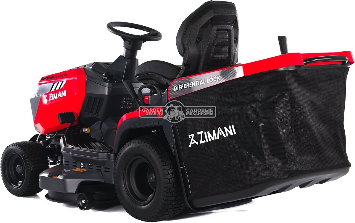 Садовый трактор ZimAni TC107HVD (PRC, Loncin 586 куб.см., гидростатика, дифференциал, травосб. 320 л, шир. кошения 107 см, LED панель, 195 кг)