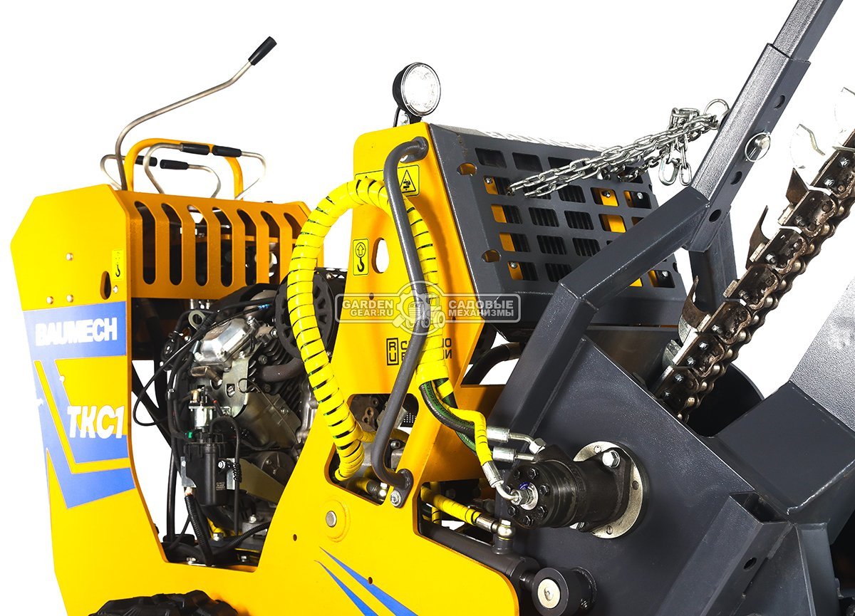 Самоходный гусеничный траншеекопатель Baumech ТКС1 с двигателем Zongshen GB750 EFI V-Twin инжектор (скорость копки грунта до 60 м/ч), 762 кг.