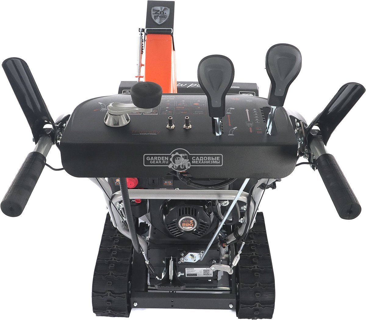 Снегоуборщик Daewoo S 8060 гусеничный (PRC, 61 см., Daewoo, 220 куб.см., эл/стартер 21В, фара, скорости 6/2, подогрев рукояток, 83 кг.)