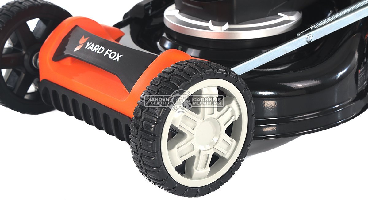Газонокосилка аккумуляторная самоходная Yard Fox EL4655B SET с АКБ 4.0 А/ч и ЗУ (PRC, BL 60В, 46 см, сталь, 3 в 1, 55 л, 25 кг)