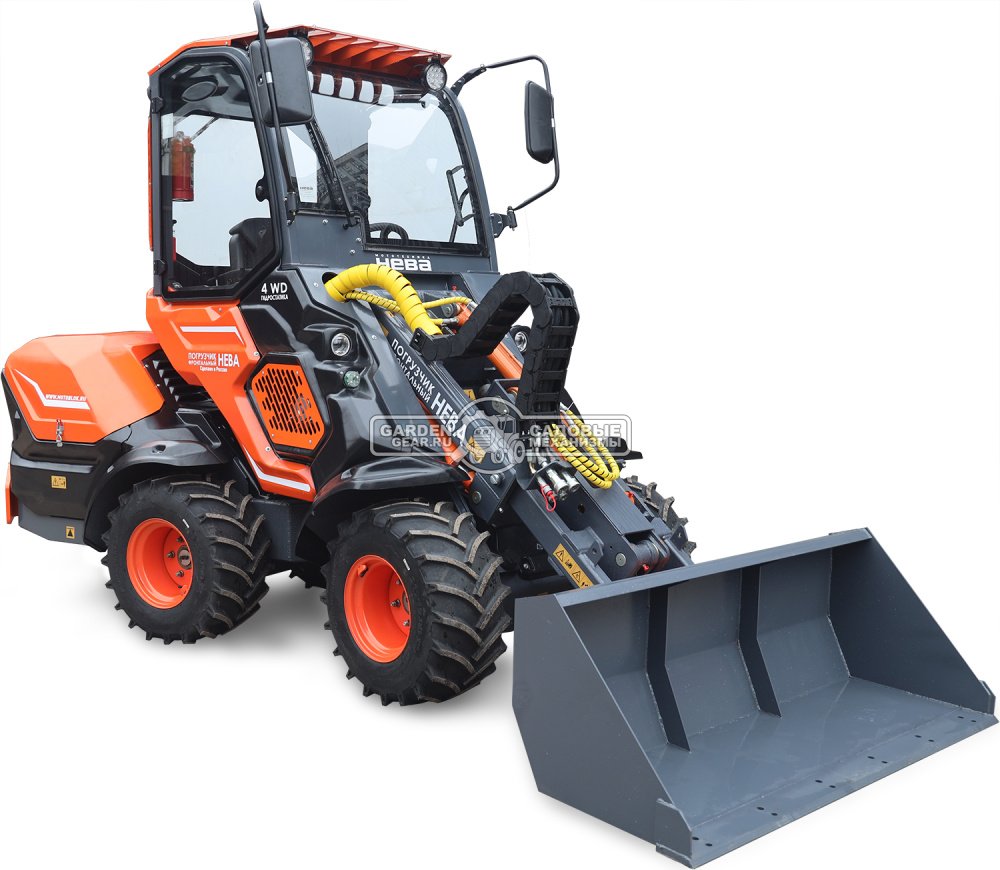 Фронтальный погрузчик Нева с кабиной (RUS, ММЗ-3LDT, 42 л.с., 60 л/мин, грузоподъемность 1200 кг, 2100 кг)