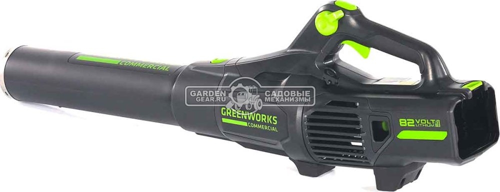 Воздуходувка аккумуляторная GreenWorks GD82ABII без АКБ и ЗУ (PRC, BL 82В, 225 км/ч, 21.5 м3/мин, 2.6 кг)