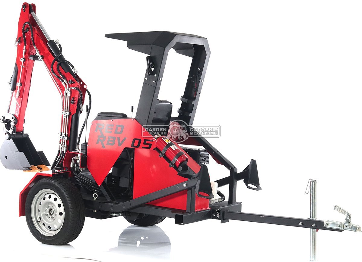 Прицепной экскаватор RED Rhino RBV-06 максимальная комплектация, Lifan 15 л.с., глубина копания 2,2 м., ковш 250 мм., 600 кг.