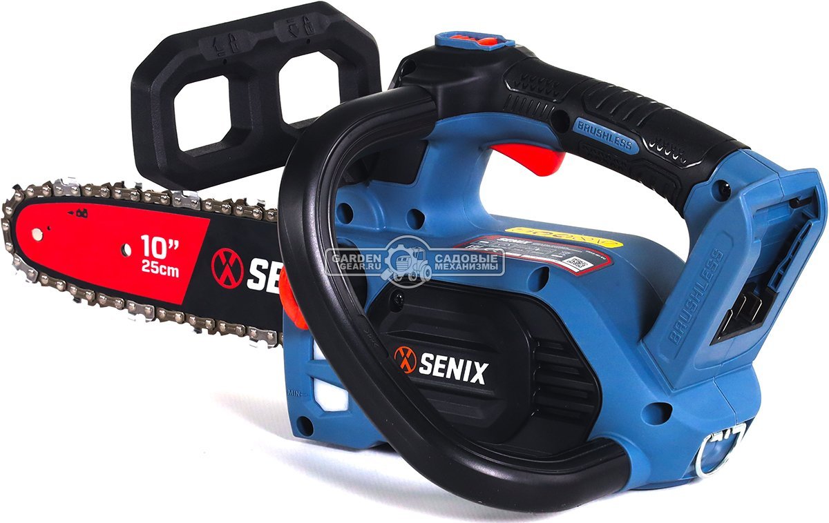 Пила аккумуляторная цепная Senix CSX2-M1-EU 10" с АКБ 4 А/ч и ЗУ (PRC, BL 20В, 3/8",1.1 мм, 40E, 3.2 кг)