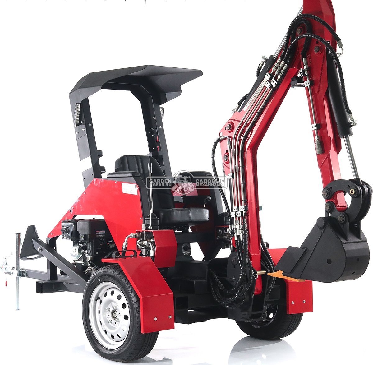 Прицепной экскаватор RED Rhino RBV-06 максимальная комплектация, Lifan 15 л.с., глубина копания 2,2 м., ковш 250 мм., 600 кг.