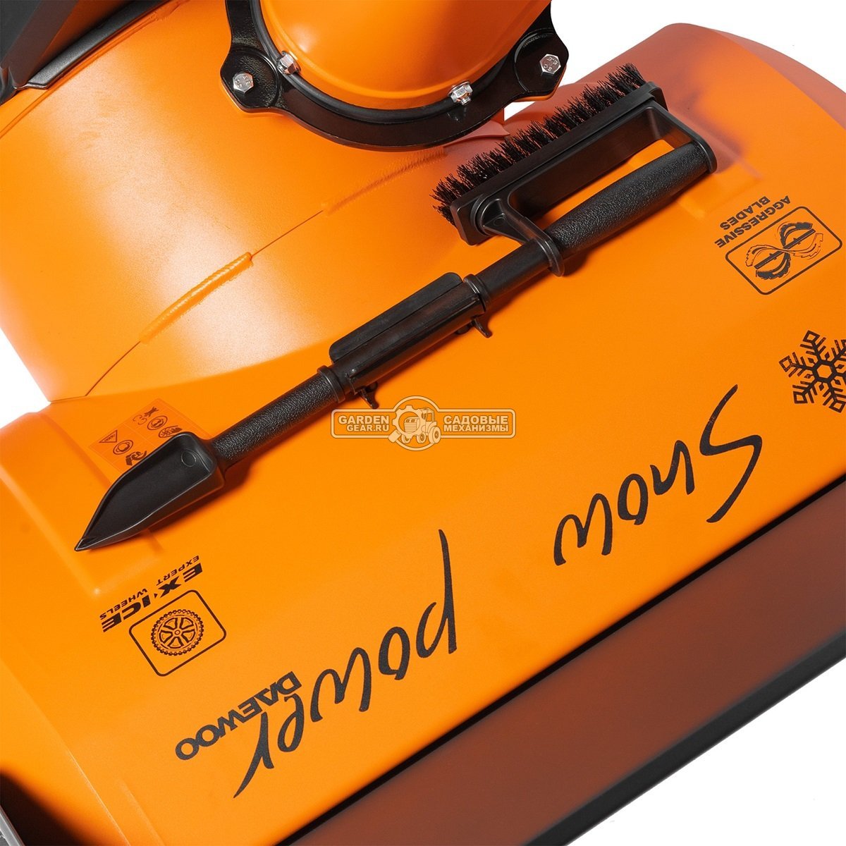 Снегоуборщик Daewoo DAST 1080 (EFI) (PRC, 77 см., Daewoo WXE350 EFI, 310 куб.см., запуск от аккумулятора, скорости 5/2, колеса EX-ICE, 124 кг.)