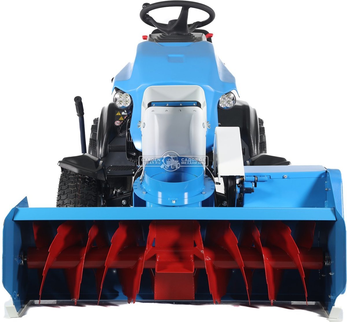 Садовый трактор Нева MT1-ZS с роторным снегоуборщиком и рамой-противовесом (дека - опция)
