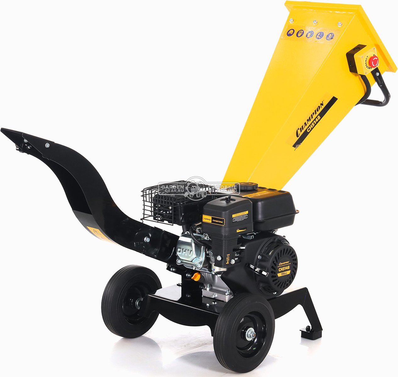 Садовый измельчитель веток бензиновый Champion CH5148 Pro (PRC, Champion G200, 196 см3, ветки до 40 мм, 45 кг.)