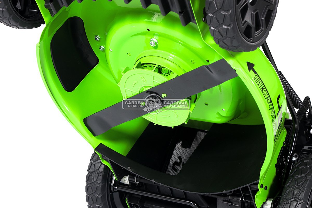 Газонокосилка аккумуляторная самоходная GreenWorks GD40LM48SP c АКБ 4 А/ч и ЗУ (PRC, BL 40В, 48 см, сталь, 4 в 1,Turbo режим, 55 л, 29.5 кг)