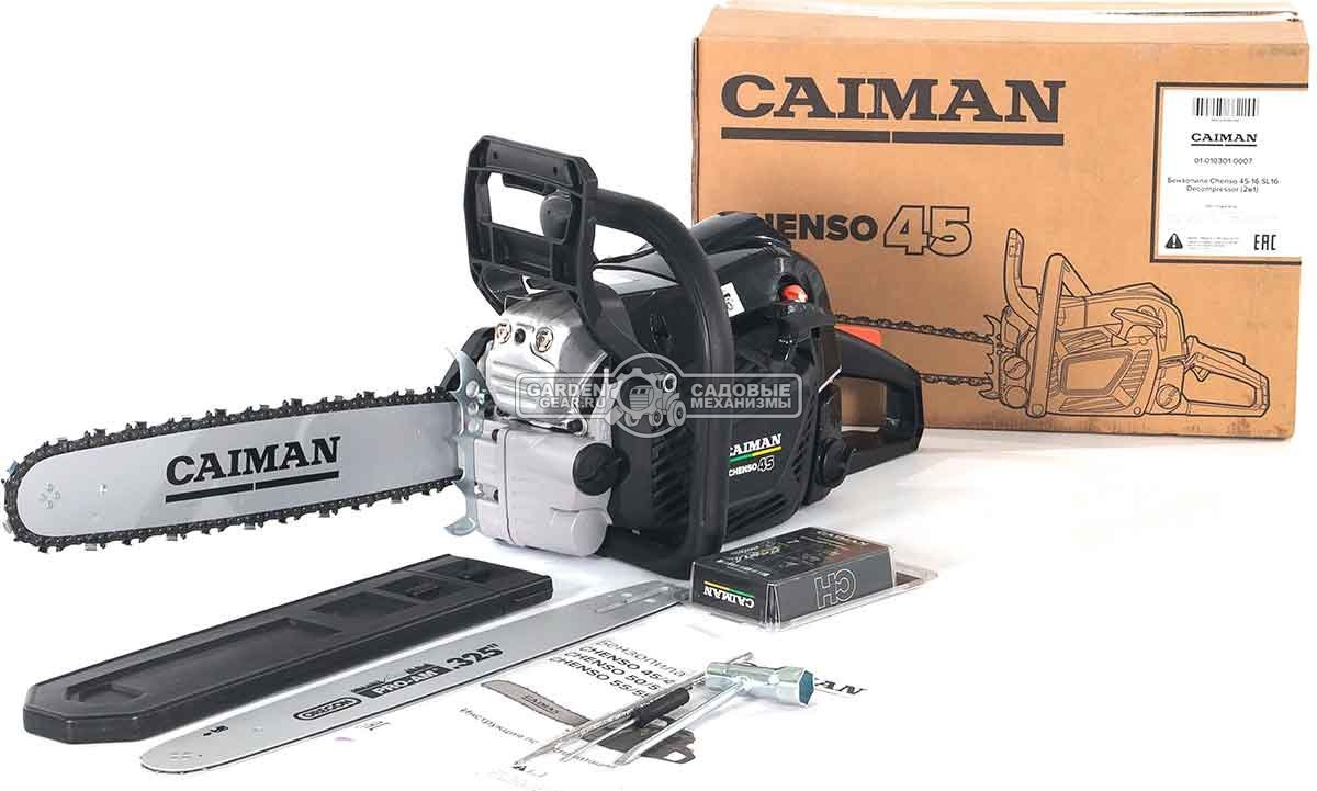 Бензопила Caiman Chenso 45-16 SL16 Decompressor (2 в 1) (RUS, 47 куб.см., 2,0 кВт/2,7 л.с., 0,325", 1,5 мм, 66E, 5,6 кг.)