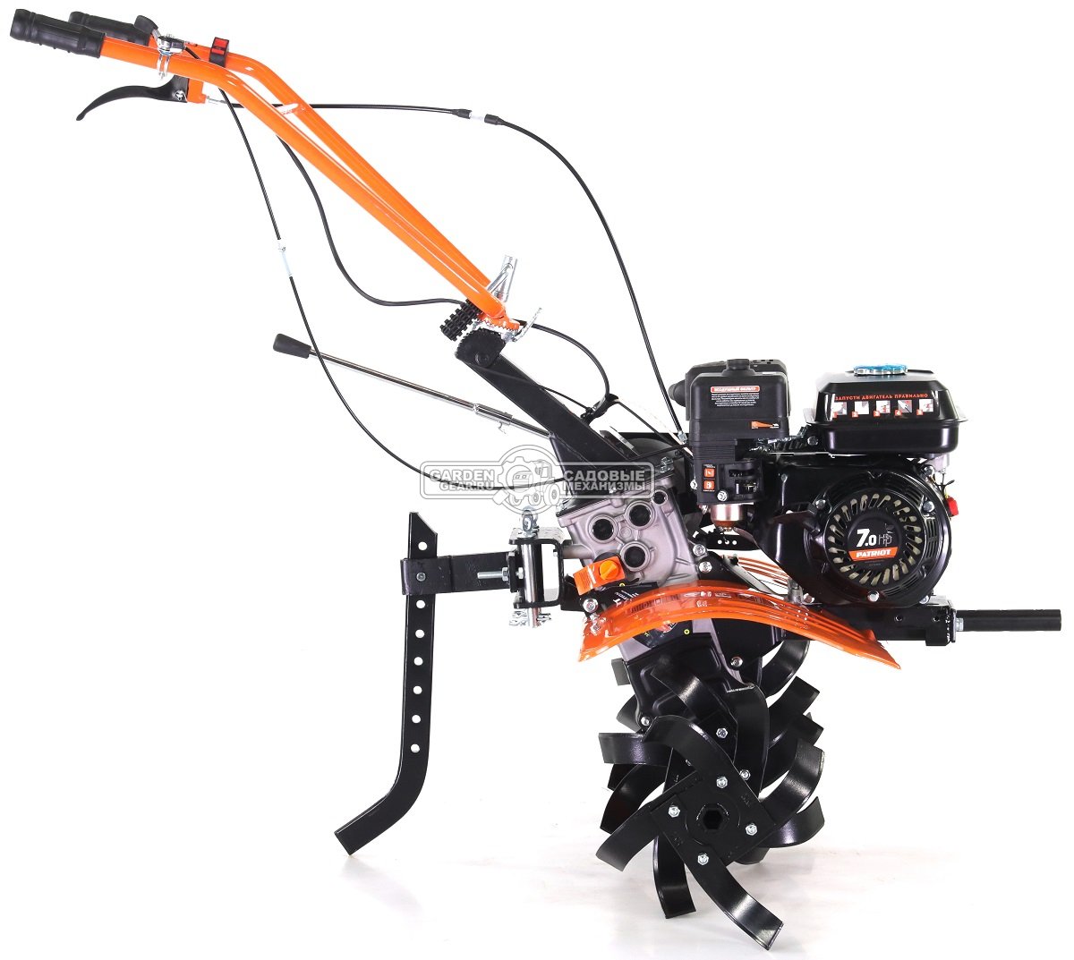 Мотоблок Patriot Калуга (RUS, колеса 4.00-8, Patriot, 7.0 л.с., 4 вперед/2 назад, 85 см, шкив, 80 кг)