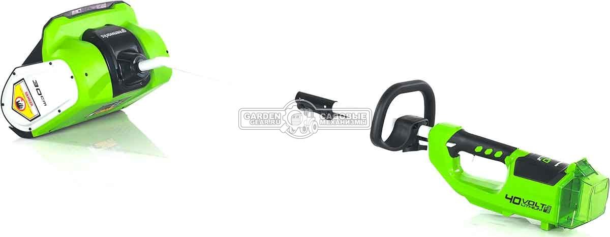 Снегоуборщик аккумуляторный / лопата GreenWorks GD40SS30 с АКБ 4 А/ч и ЗУ (PRC, BL 40В, ширина 30 см, 7 кг)