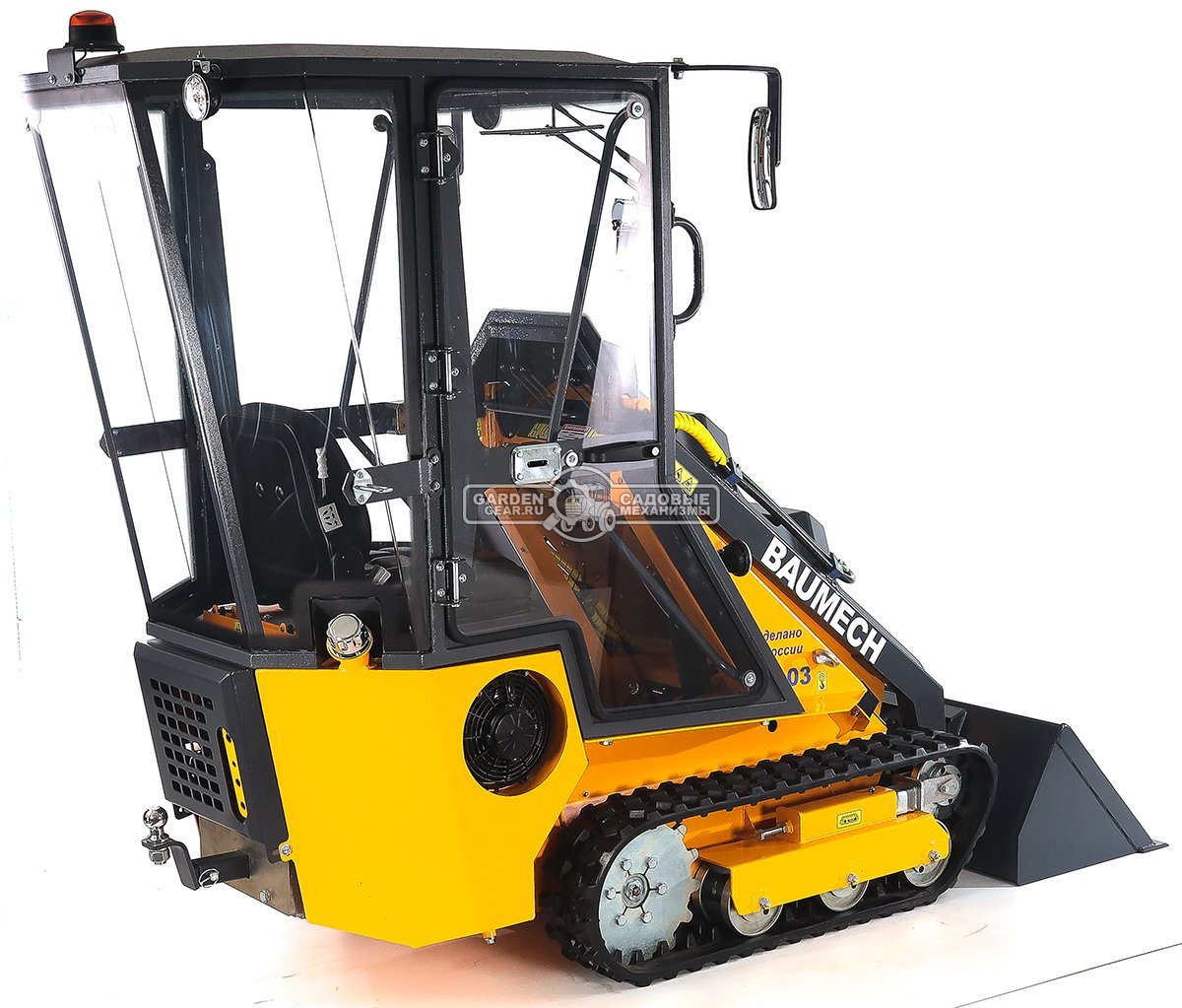 Универсальная машина мини-погрузчик Baumech ML-03 Pro с зимней кабиной + ковш универсальный 110 см., с двигателем Honda GX630 V-Twin