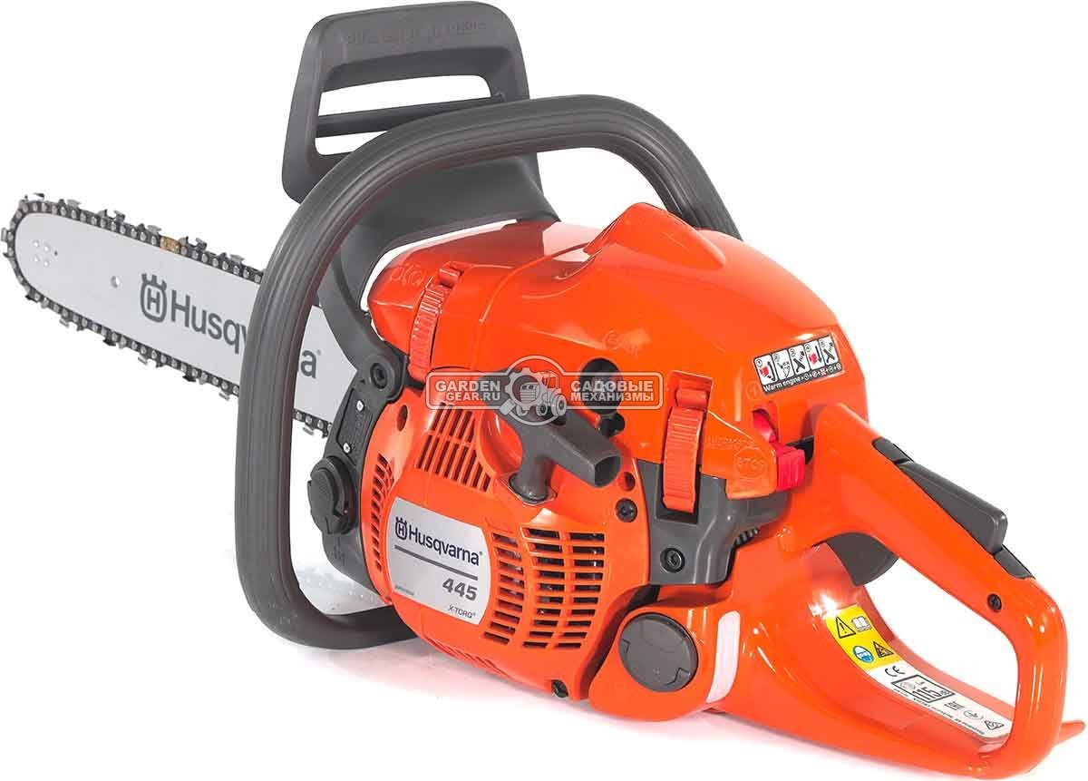 Бензопила Husqvarna 445 II 15" (SWE, 45.7 куб.см., 2.1 кВт/2.8 л.с., X-Torq, 0.325-1.3-64E, 6.1 кг)