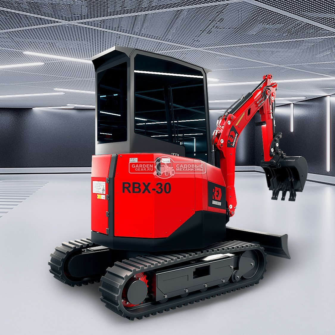 Гусеничный полноповоротный экскаватор RED Rhino RBX-30 с кабиной, ММЗ (3LD) 35 л.с., глубина копания 3,0 м., 3000 кг.
