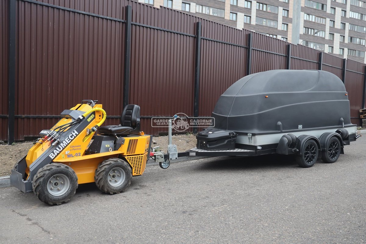 Прицеп с опускающейся платформой на пневмоподвеске Baltic Mechanic Polygon-City PC 750 Спарка для перевозки спецтехники, пневмолифт, крышка, 3500x1500