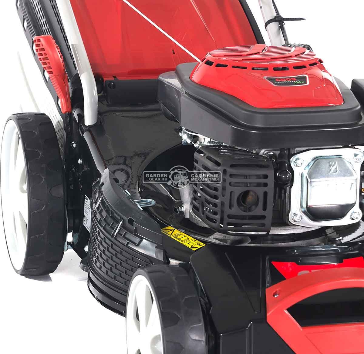Газонокосилка бензиновая Geos Classic 46 SP-S Plus (PRC, 46 см, Sanli, 140 см3, сталь, 4 в 1, 65 л, 32 кг)
