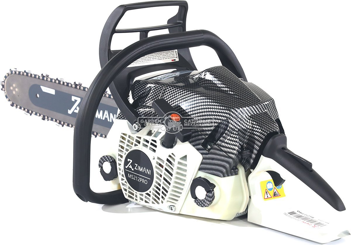 Бензопила ZimAni MS 212 Pro 16" (PRC, 38.6 куб.см., 1.8 кВт/2.4 л.с., 3/8", 1.3 мм, 55E, корпус Carbon Fiber, Walbro Carburetor, 4.6 кг)