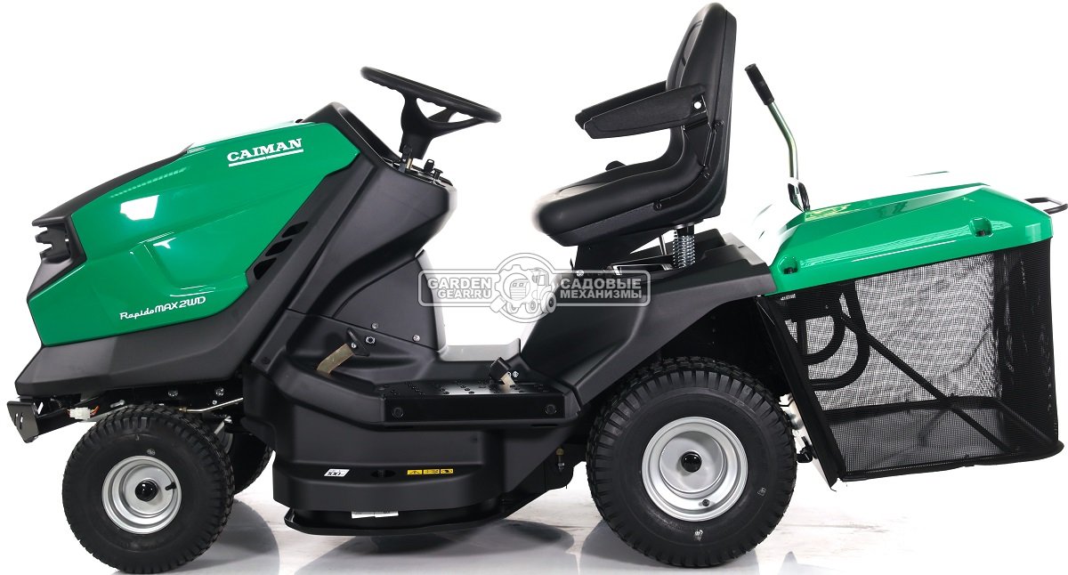 Садовый трактор Caiman Rapido Max 2WD 97D2C2 (CZE, Caiman V-Twin, 708 куб.см., гидростатика, дифференциал, травосборник 300 л., 92 см., 237 кг.)