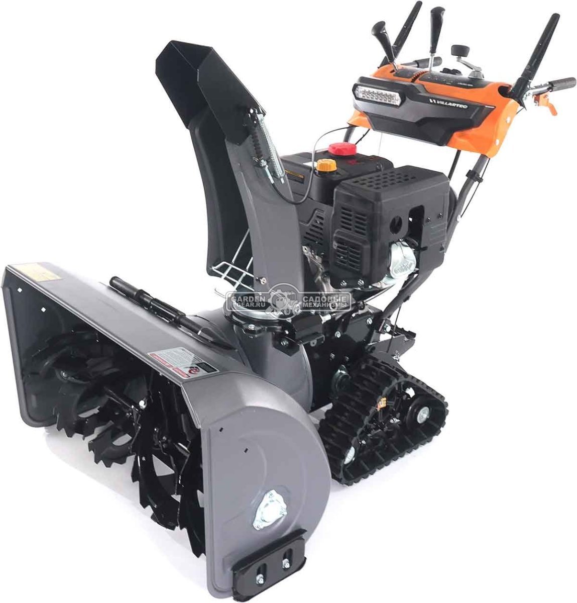 Снегоуборщик Villartec WB1387ET гусеничный (PRC, 86 см, Loncin 375 см3, эл/стартер 220В, фара, подогр. рукояток, 3-х угольные гусеницы, 141 кг)