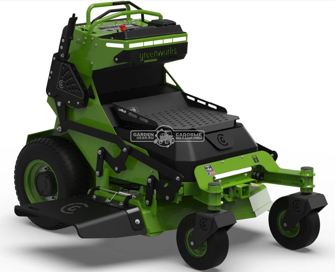 Садовый минирайдер GreenWorks ZTCS92 Stand-On аккумуляторный с нулевым радиусом разворота (PRC, 92 см, 82В, 105 Ач / 8 кВтч, 430 кг)