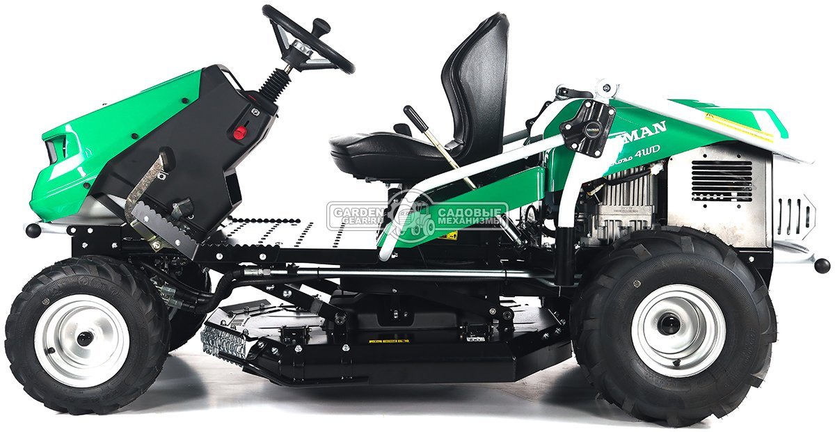 Садовый трактор для высокой травы и работы на склонах Caiman Croso Max 4WD 97D2C2 (CZE, Caiman V-Twin, 708 куб.см., 92 см, дифференциал, 349 кг.)