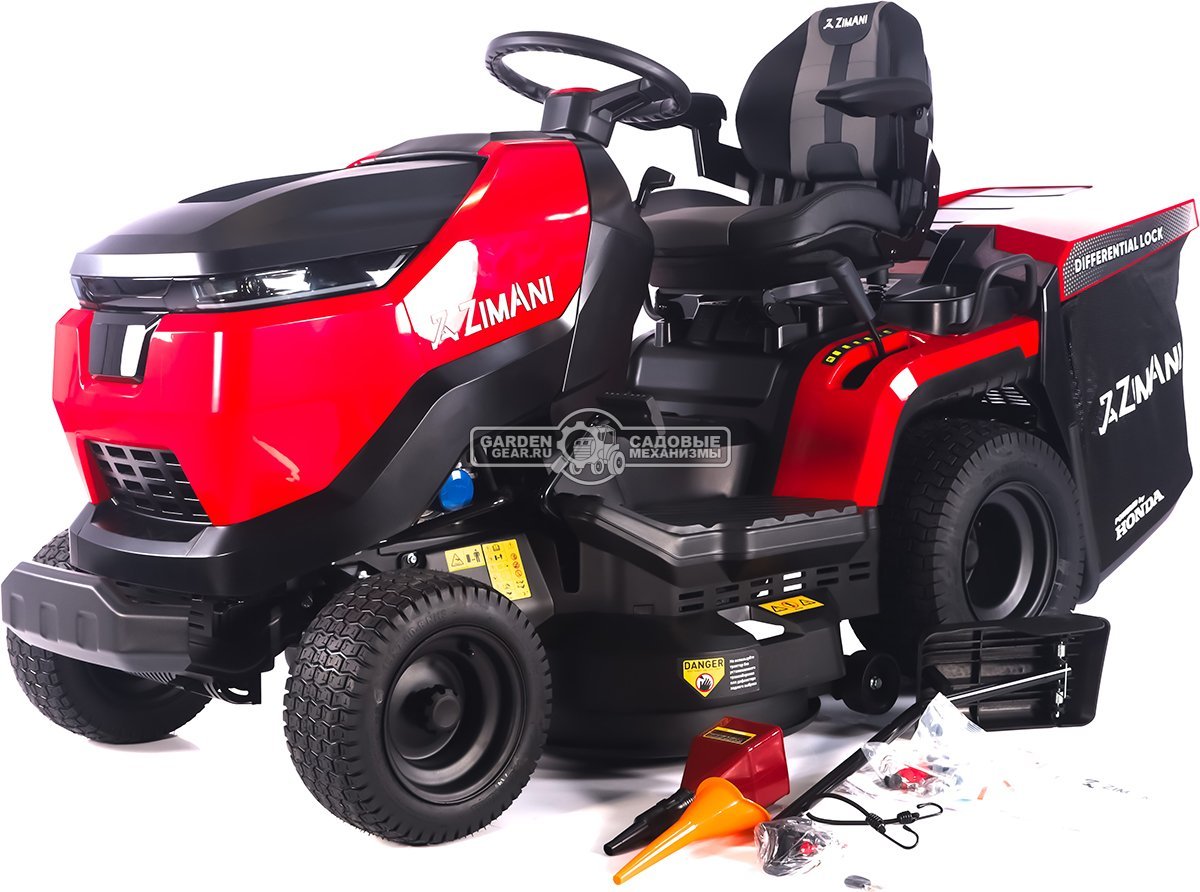 Садовый трактор ZimAni TC238HVD (PRC, Honda GXV630, гидростатика, дифференциал, травосбор. 320 л, шир. кошения 97 см, LED панель, 195 кг)