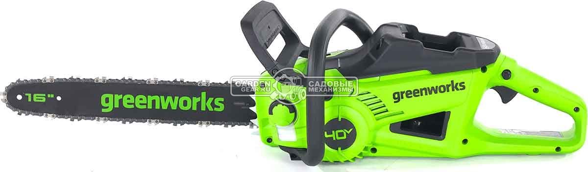 Пила аккумуляторная цепная GreenWorks GD40CS20X 16" без АКБ и ЗУ (PRC, BL 40В, 3/8"-1.1-56E, 4.2 кг)