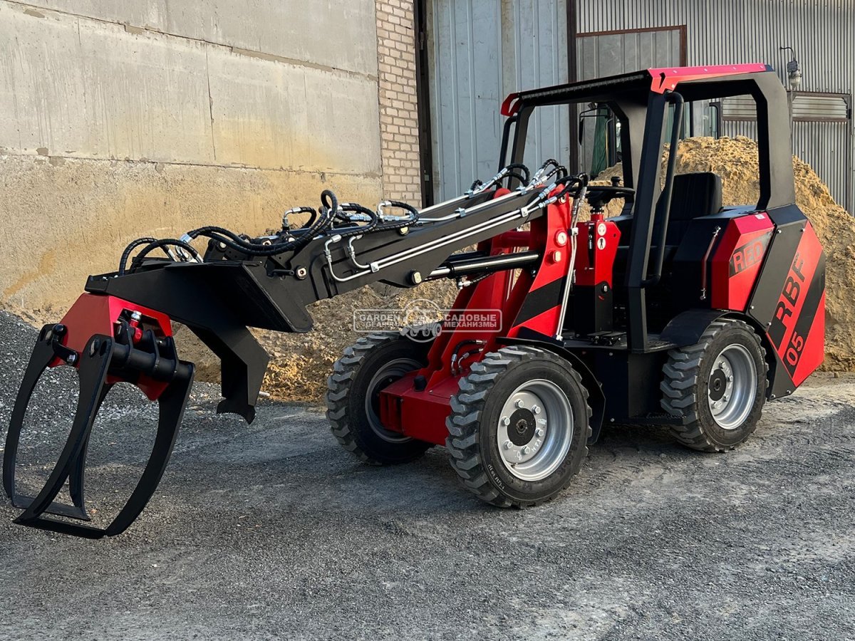 Мини-погрузчик шарнирно сочленённый RED RBF-05 с открытой кабиной Lifan 37 л.с., грузоподъемность до 1000 кг., ковш 300 л., 1600 кг.