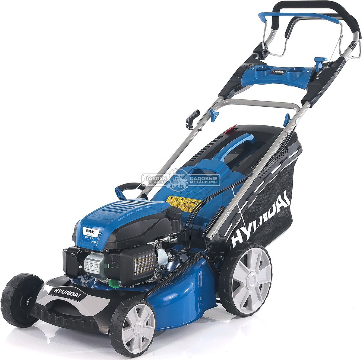 Газонокосилка бензиновая Hyundai L 4610S (PRC, 46 см, Hyundai, 145 см3, 65 л, сталь, 3 в 1, 33.8 кг)