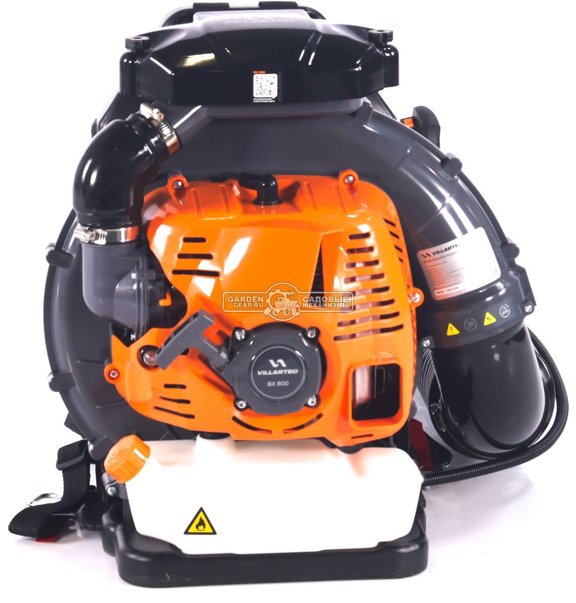 Воздуходувка бензиновая ранцевая Villartec BX800 (PRC, 79.4 см3, 3.0 кВт/4.1 л.с., 1316 м3/ч, 96 м/с, 10.3 кг)