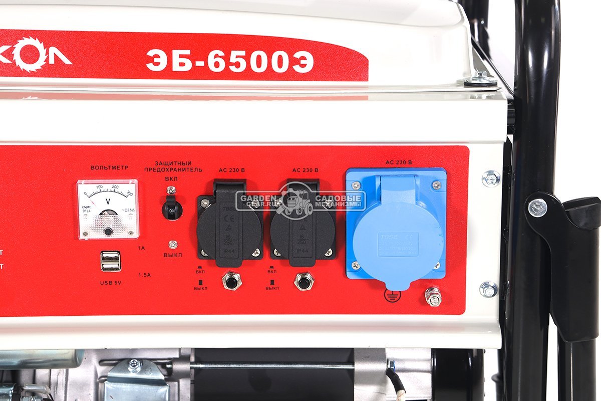 Бензиновый генератор Интерскол ЭБ-6500Э (RUS, 390 см3, 5.0/5.5 кВт, 25 л, эл/стартер, 93 кг)