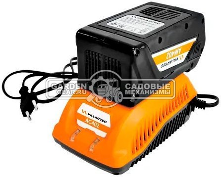 Газонокосилка аккумуляторная Villartec MA4043 с АКБ 5 А/ч и ЗУ (PRC, Li-on 40В, BL, 43 см, пластик, 40 л, 12.7 кг)