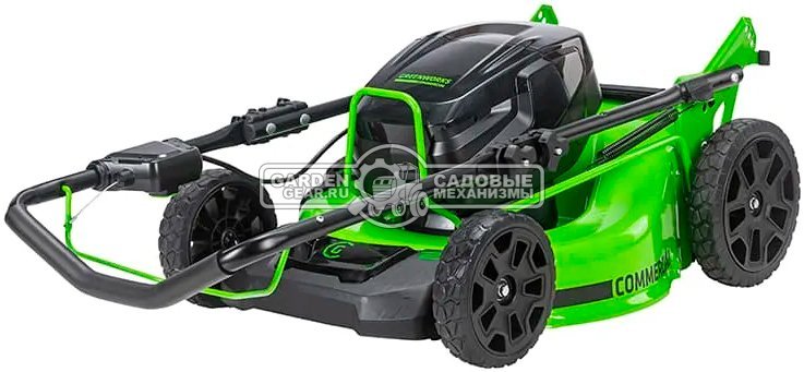 Газонокосилка аккумуляторная GreenWorks GC82HPLM51 с АКБ 5 А/ч и ЗУ (PRC, BL 82В, 51 см, сталь, 2 слота под АКБ,  3 в 1, 60 л, 34.5 кг)