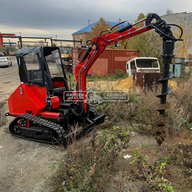 Ямобур (гидравлический вращатель) RED с переходной плитой для мини-экскаватора, 58,5 кг. 
