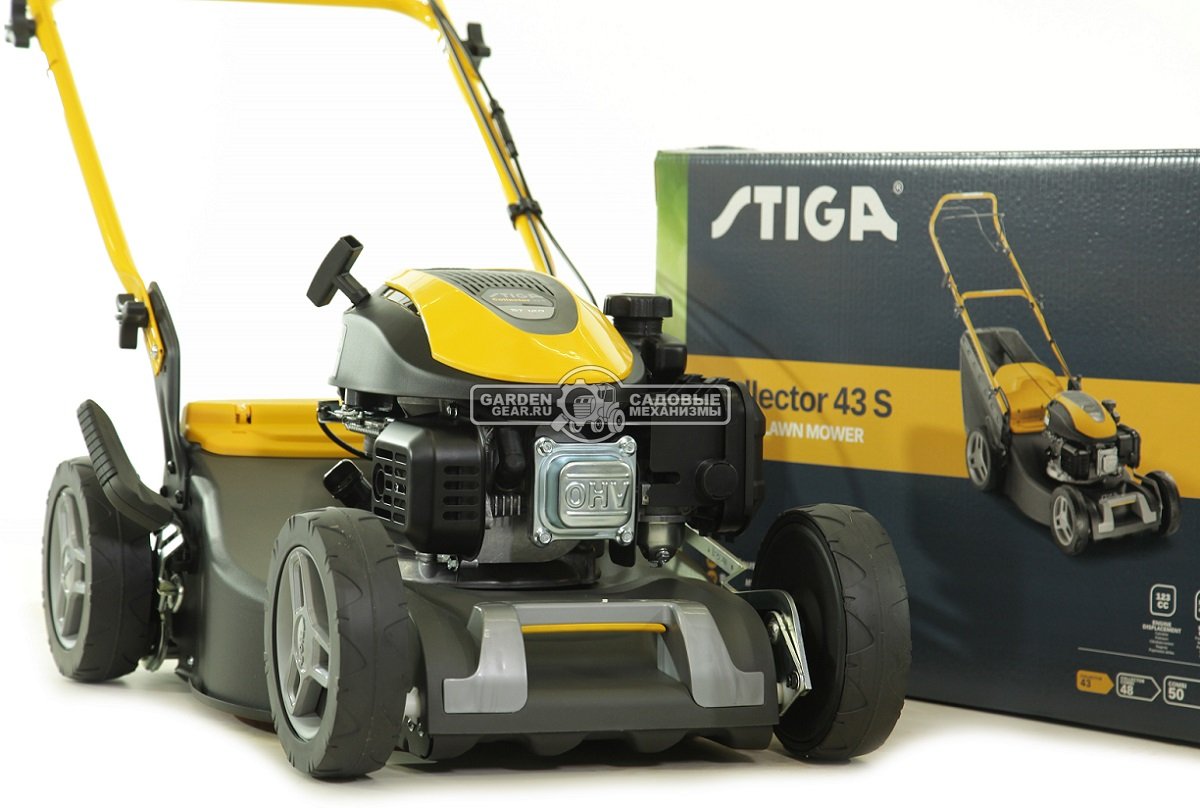Газонокосилка бензиновая Stiga Collector 43 S (SVK, DSC, 41 см., Stiga ST 120 OHV, 123 куб.см., сталь, 60 л., 2 в 1, 27 кг.)