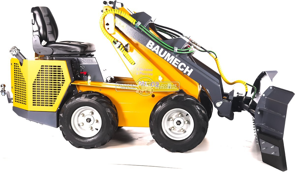 Универсальная машина мини-погрузчик Baumech ML-02 Pro + гидравлический отвал 130 см. и расширители 55 см. с двигателем Zongshen GB750 V-Twin