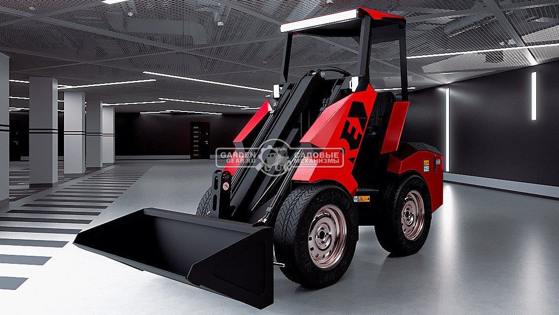 Мини-погрузчик шарнирно сочленённый RED RBF-03 Zongshen GB750EFI 30 л.с., грузоподъемность до 700 кг., ковш 150 л., 1270 кг.