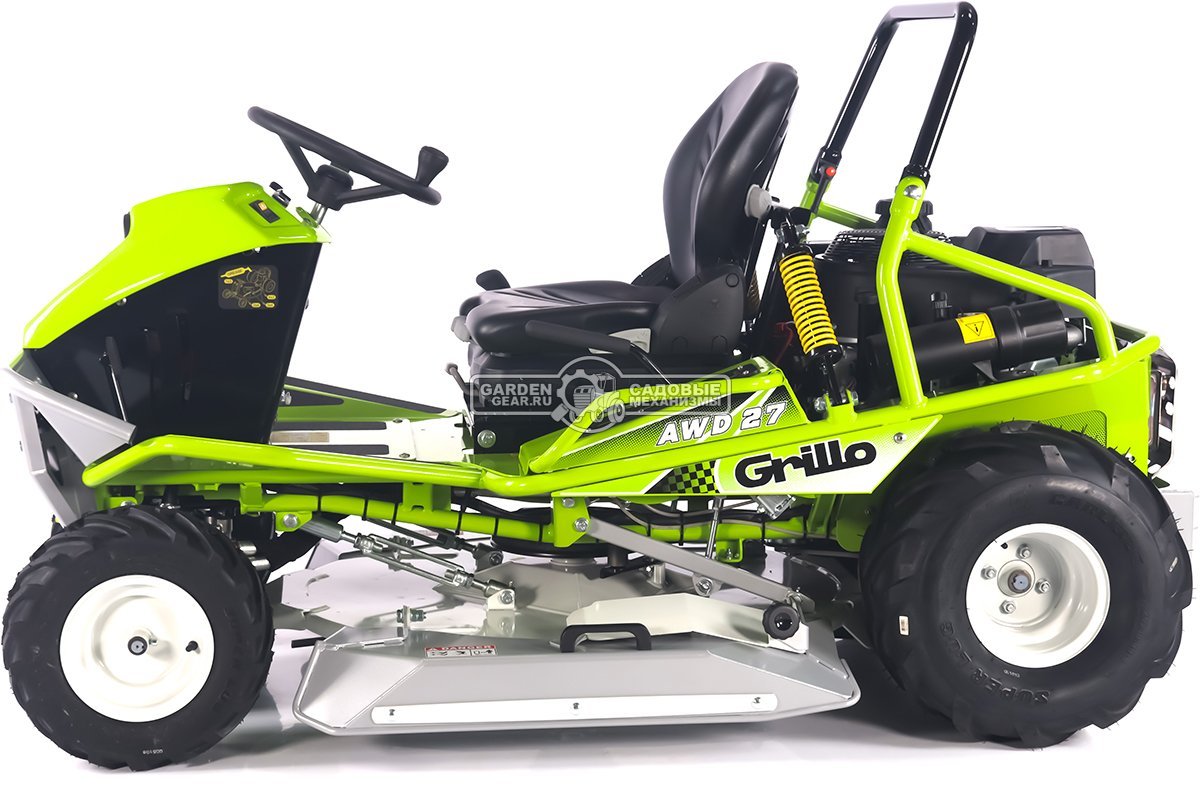 Садовый трактор для высокой травы и работы на склонах Grillo Climber 10.27 4WD (ITA, B&S 8290 CXi, 724 куб.см3, задний выброс, диффер., 98 см, 383 кг)