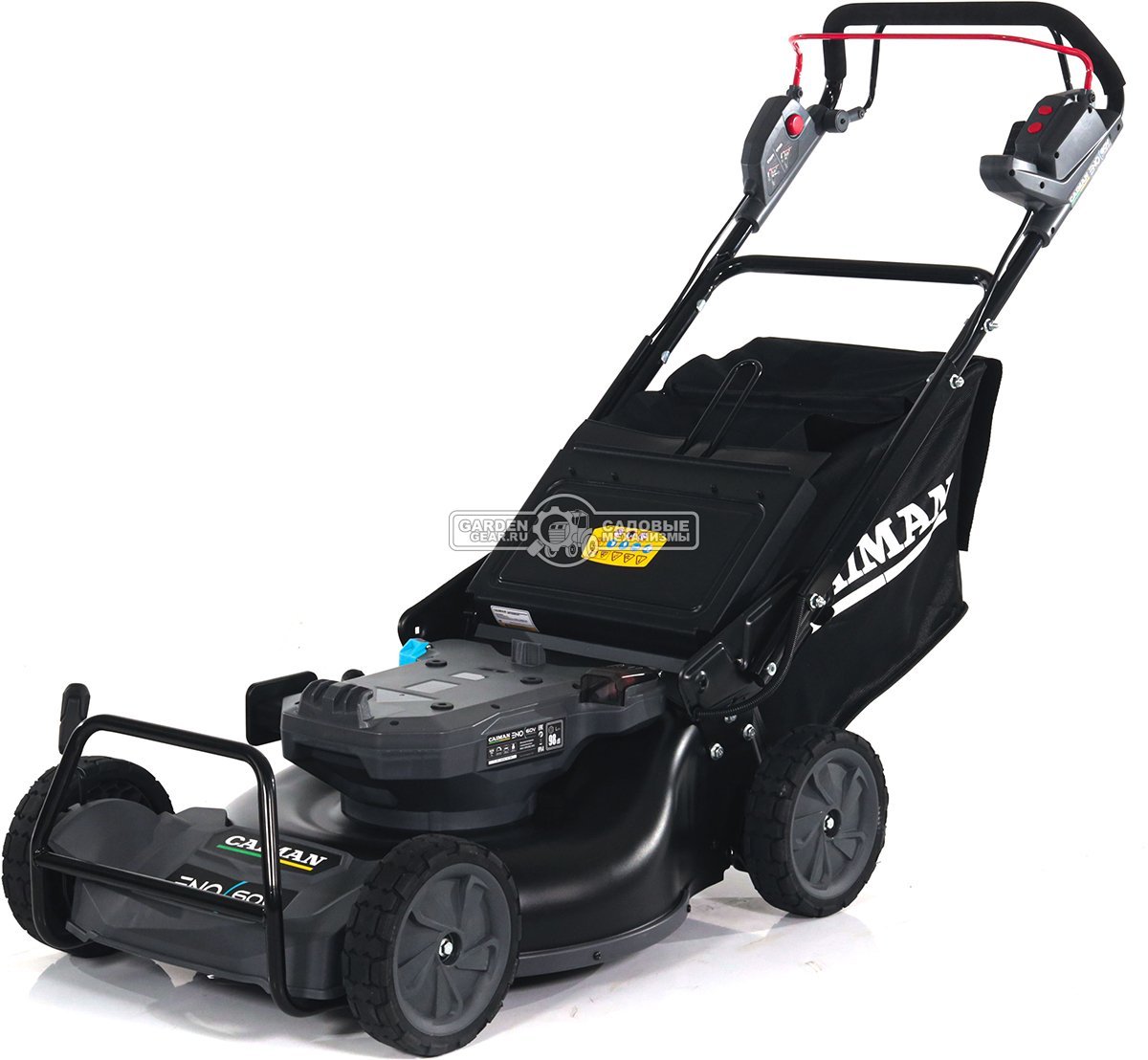 Газонокосилка аккумуляторная самоходная Caiman ENO LMXi(56) с АКБ BX6015 и ЗУ CX6080 (RUS, BL 60В, Maxi Connect, 54 см., 3 в 1, 70 л., 42 кг.)