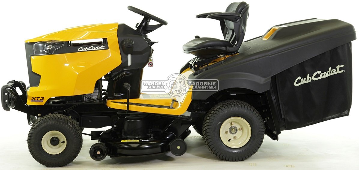 Садовый трактор Cub Cadet XT3 QR106E (USA, Kawasaki, V-Twin, 726 куб.см, гидростатика, травосборник 360 л., ширина кошения 106 см, 268 кг.)