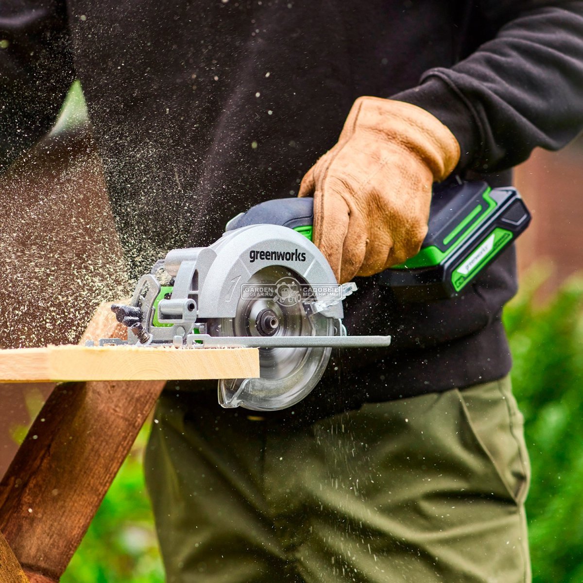 Минипила циркулярная аккумуляторная GreenWorks G24MCS без АКБ и ЗУ (PRC, BL 24В, 115 мм, 2 кг)