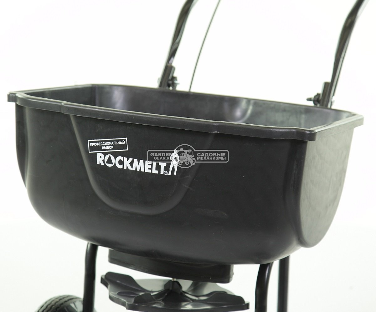 Тележка - разбрасыватель для удобрений, песка и реагентов RockMelt GT2327P черная (PRC, 30 л / 30 кг, пневмоколеса 8&quot;x2.50-4&quot;, вес 4.6 кг)