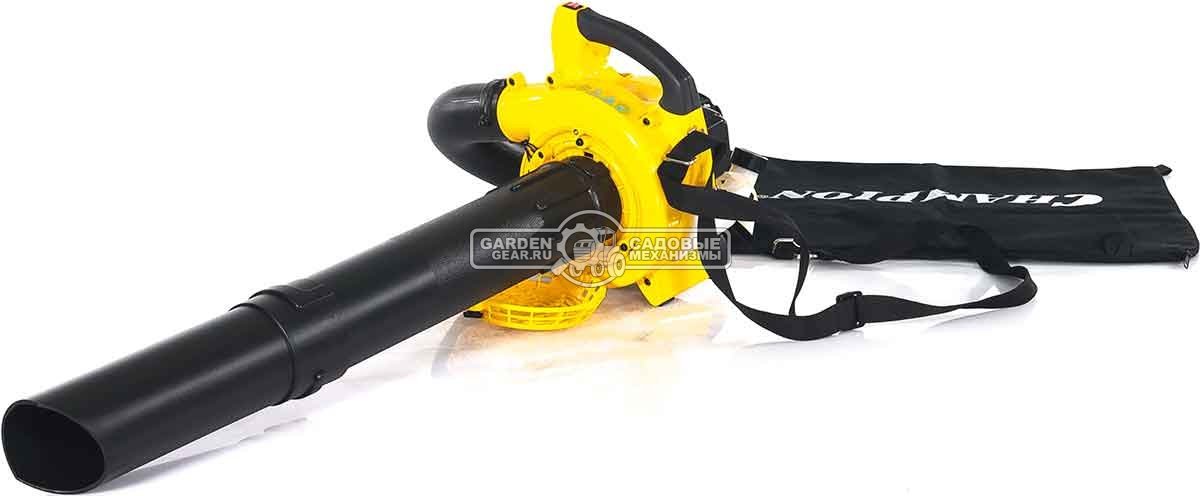 Садовый пылесос/воздуходувка бензиновая Champion GВV326S (PRC, 26 куб.см., 1,0 л.с., 612  м3/ч., 40 л., 4 кг)