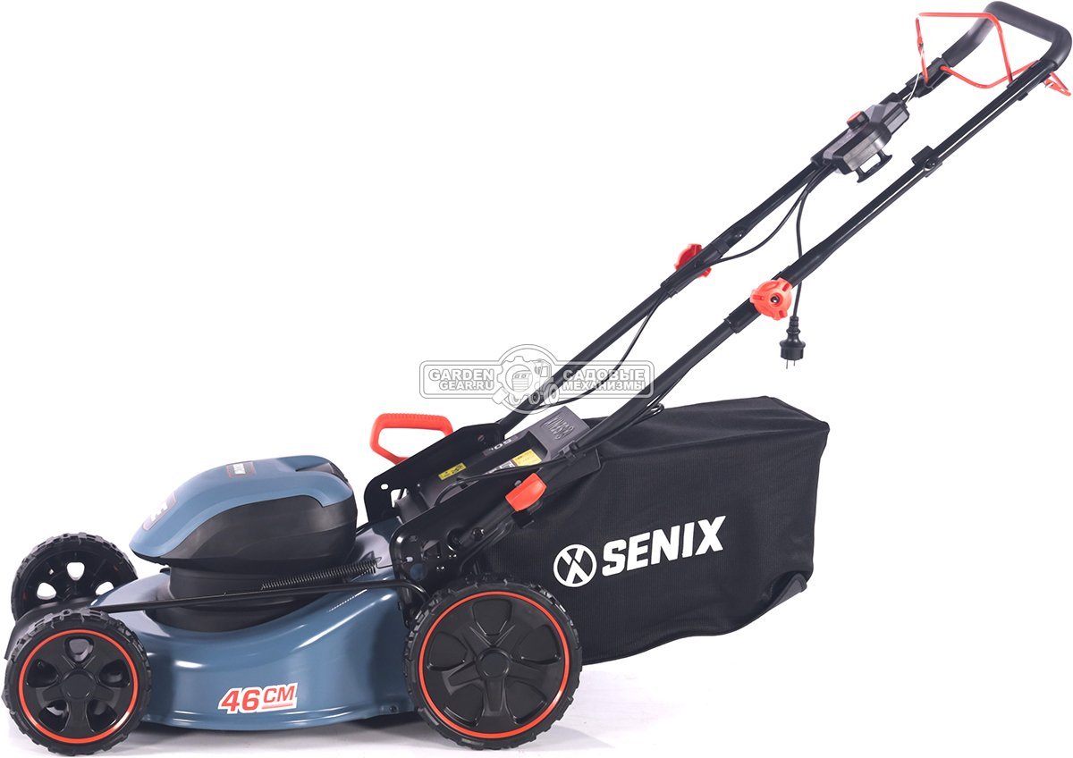 Газонокосилка электрическая самоходная Senix LSSE18-M-EU (PRC, 1800 Вт, 46 см, сталь, 55 л, 25 кг)